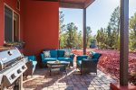 Comfortable seating on the back patio/porch